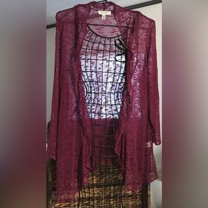 Crochet Lace Raspberry sweater